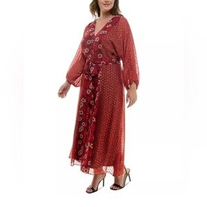 taylor brown velvet dress Lauren Gingham Maxi Dress-Brown main image 0